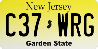 NJ license plate C37WRG