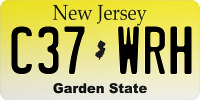 NJ license plate C37WRH