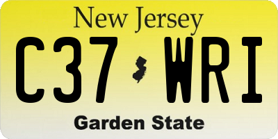 NJ license plate C37WRI