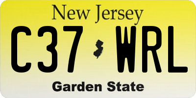 NJ license plate C37WRL