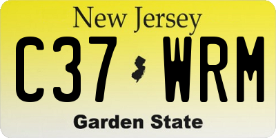 NJ license plate C37WRM