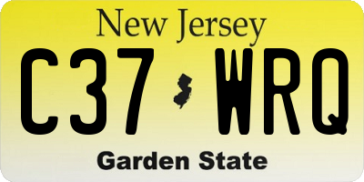 NJ license plate C37WRQ