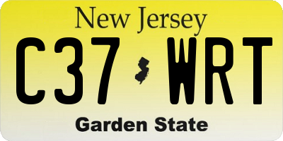 NJ license plate C37WRT