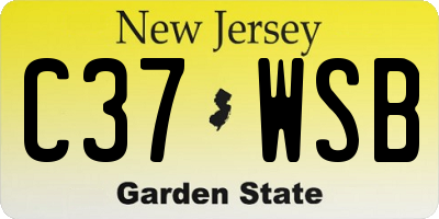 NJ license plate C37WSB