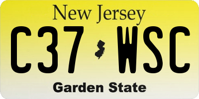 NJ license plate C37WSC