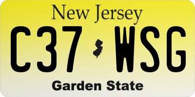 NJ license plate C37WSG