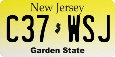 NJ license plate C37WSJ