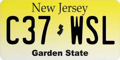NJ license plate C37WSL