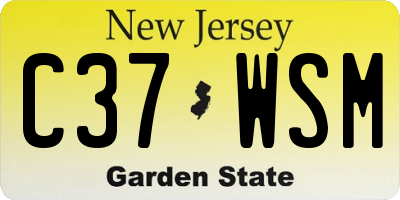 NJ license plate C37WSM
