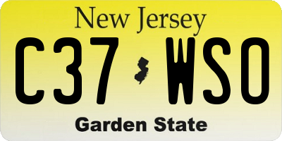NJ license plate C37WSO