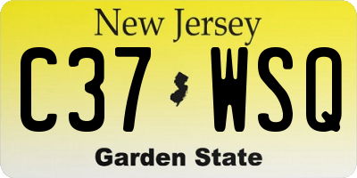 NJ license plate C37WSQ