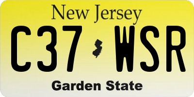 NJ license plate C37WSR