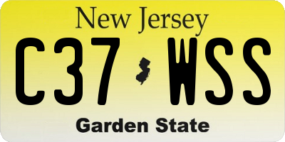 NJ license plate C37WSS
