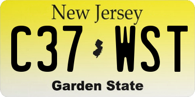 NJ license plate C37WST