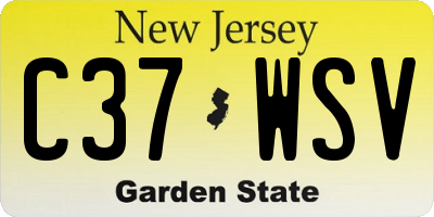 NJ license plate C37WSV