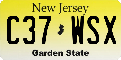 NJ license plate C37WSX