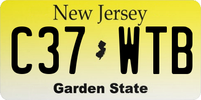 NJ license plate C37WTB