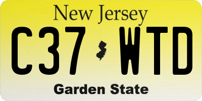 NJ license plate C37WTD