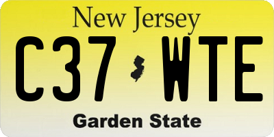 NJ license plate C37WTE