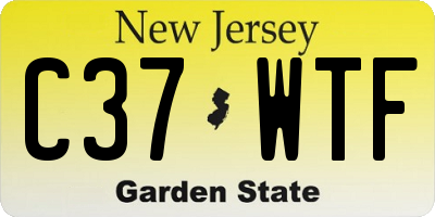 NJ license plate C37WTF