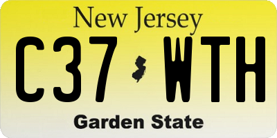 NJ license plate C37WTH