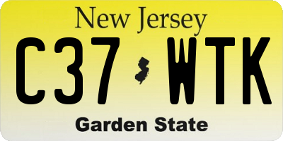 NJ license plate C37WTK