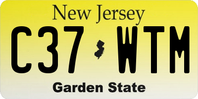 NJ license plate C37WTM
