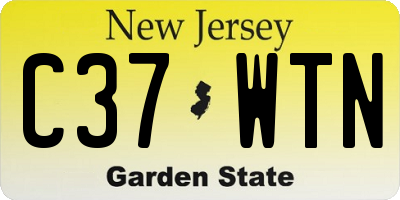 NJ license plate C37WTN