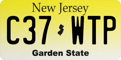 NJ license plate C37WTP
