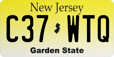 NJ license plate C37WTQ