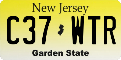 NJ license plate C37WTR