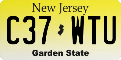 NJ license plate C37WTU