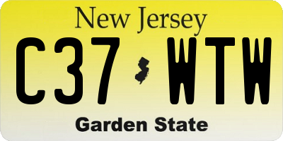 NJ license plate C37WTW