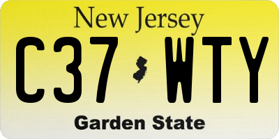 NJ license plate C37WTY