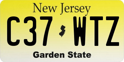 NJ license plate C37WTZ