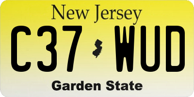 NJ license plate C37WUD