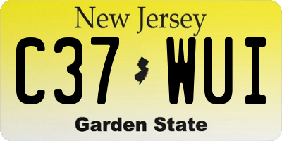 NJ license plate C37WUI