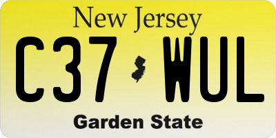 NJ license plate C37WUL
