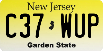 NJ license plate C37WUP