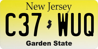 NJ license plate C37WUQ