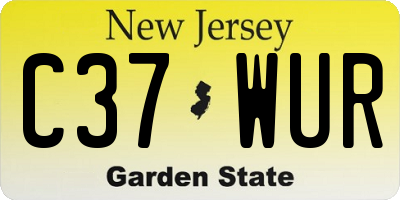 NJ license plate C37WUR