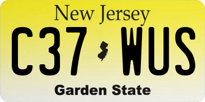 NJ license plate C37WUS