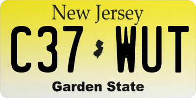 NJ license plate C37WUT