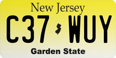 NJ license plate C37WUY