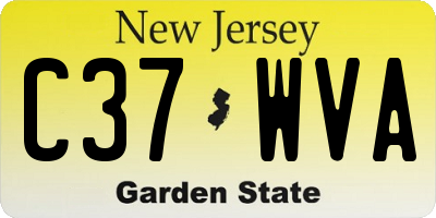 NJ license plate C37WVA