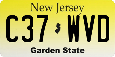 NJ license plate C37WVD