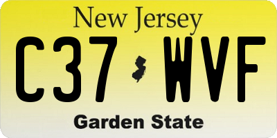 NJ license plate C37WVF