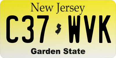 NJ license plate C37WVK