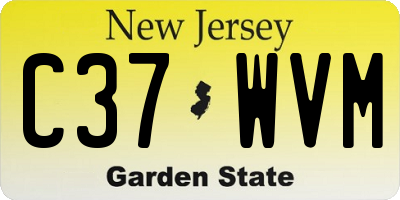 NJ license plate C37WVM