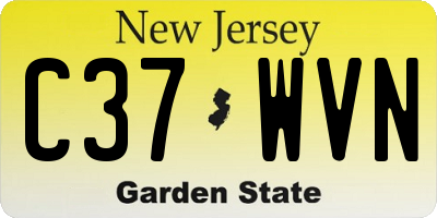 NJ license plate C37WVN